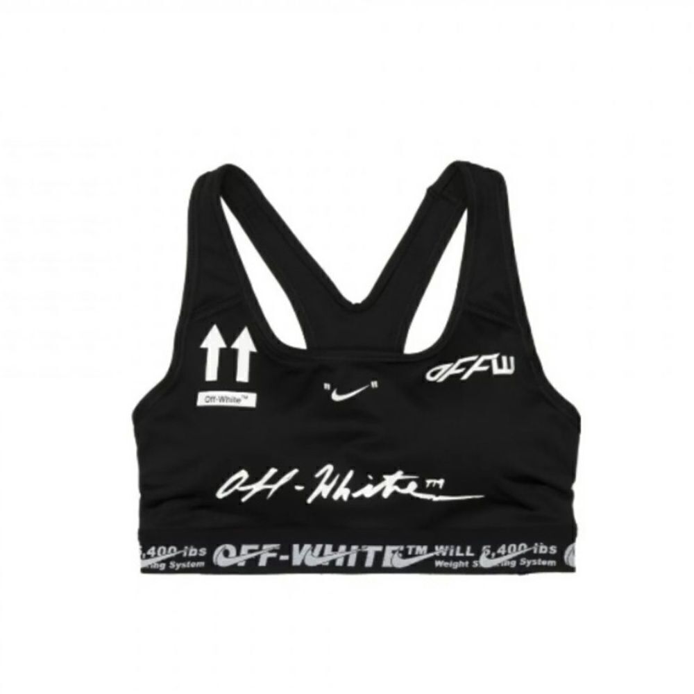 Nike Off-white black and white sports bra top